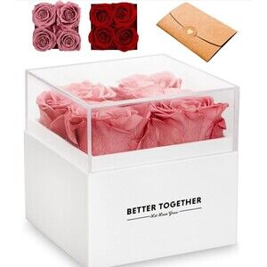 Preserved Real Pink Roses that Last a Year Blank Card Forever Gift  Wife 4